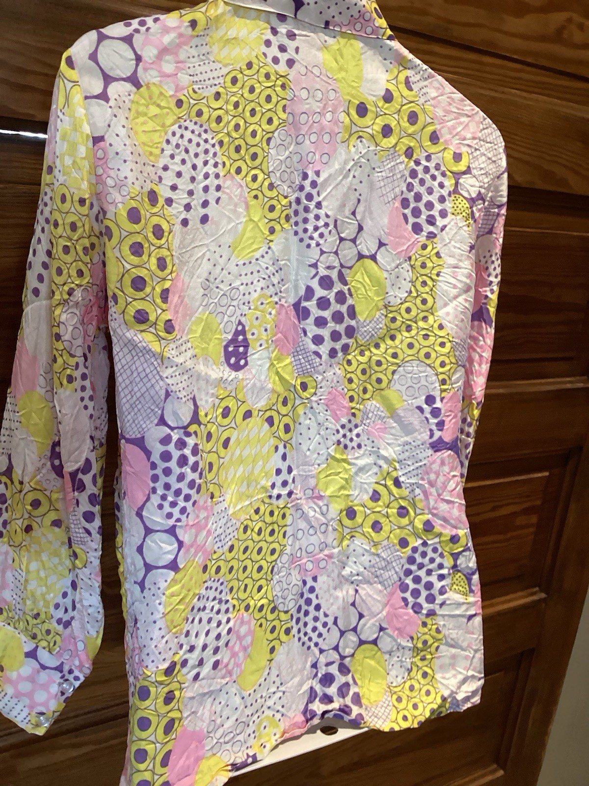 Vintage Handmade Easter Egg Printed Polyester Dis… - image 8