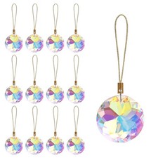 LUMITI 12 Pcs Crystal Glass Christmas Balls Ornaments, 1.18 Mini Round Ab