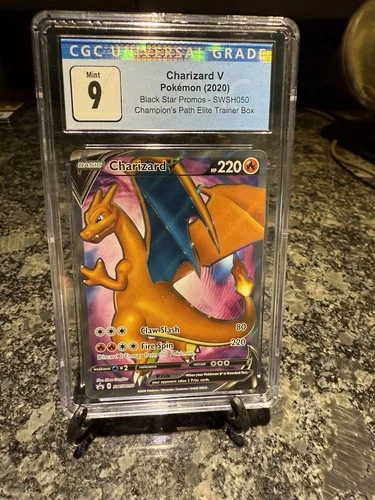 Pokémon TCG Charizard V SWSH050 Black Star Promo Champion’s Path ETB CGC 9 Mint