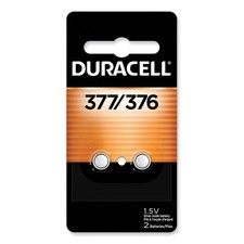 Duracell® Button Cell Battery, 376/377, 1.5 V, 2/Pack