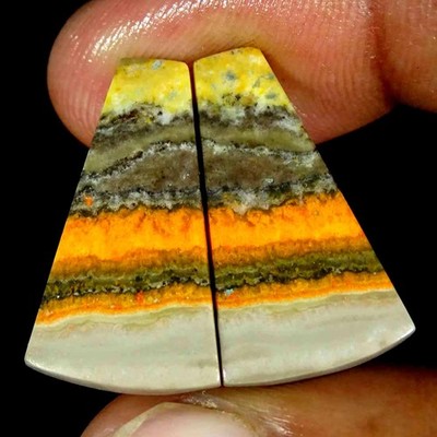 21.00Cts Natural Bumble Bee Jasper Round Cabochon loose Gemstone 13x24x4mm