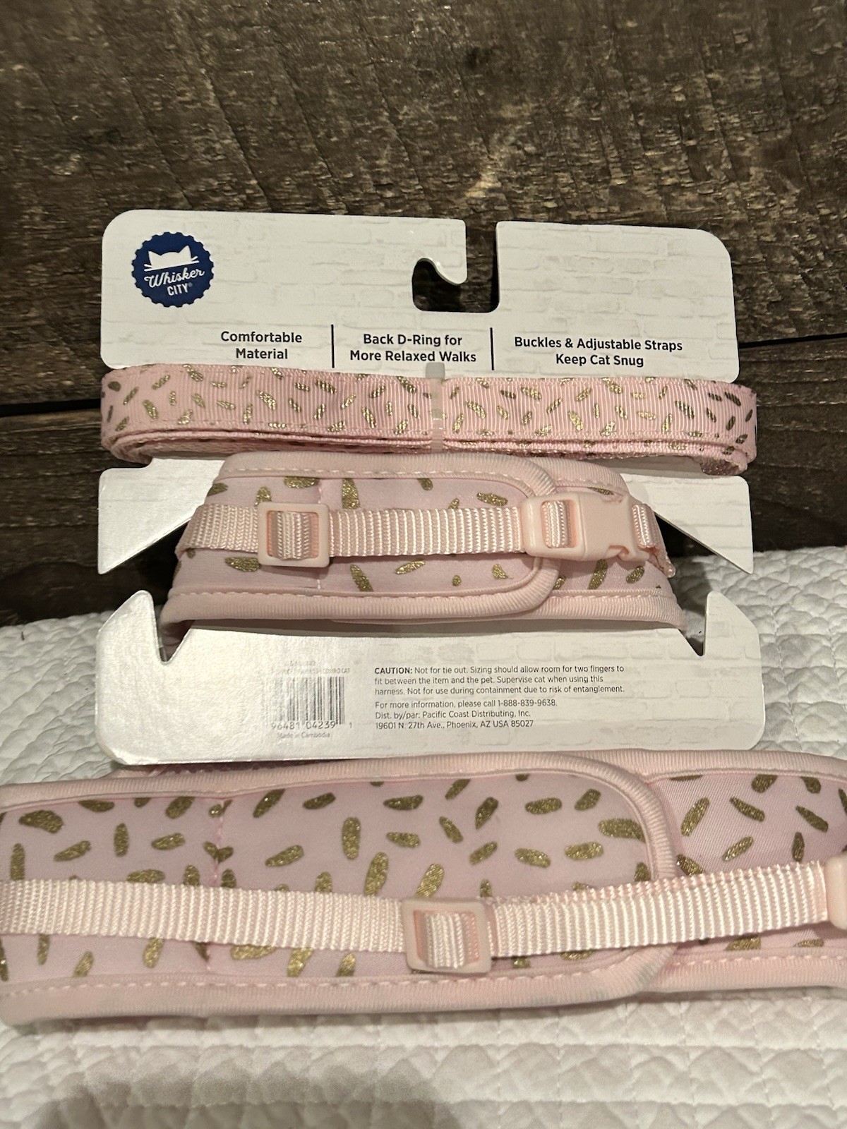 Whisker City Cat Vest Harness Adult Leash & Harness Pink Gold NEW - Thumbnail 5