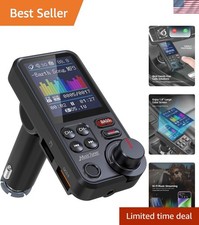 1.8" Bluetooth Car Adapter with Strong Mic  QC3.0 Fast Charger for Music Lovers