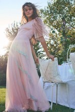 LoveShackFancy Hensley Gown Dress Pink  XS 2 Women Party Wear Long Maxi NW 46043