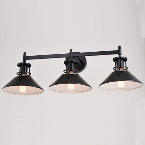 Vaxcel Lighting W0414 Canton 3 Light 29"W Vanity Light - Black / Matte White - Picture 7 of 10