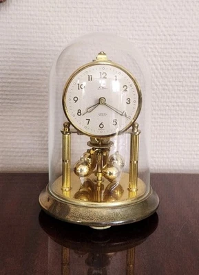 Pendule sous Globe KERN Germany cadran Lancel Paris à Réviser Horloge Cloche - Photo 1/4