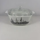 Vintage Corning Ware 1 3/4 Quart Renaisance Pattern With Pyrex Lid