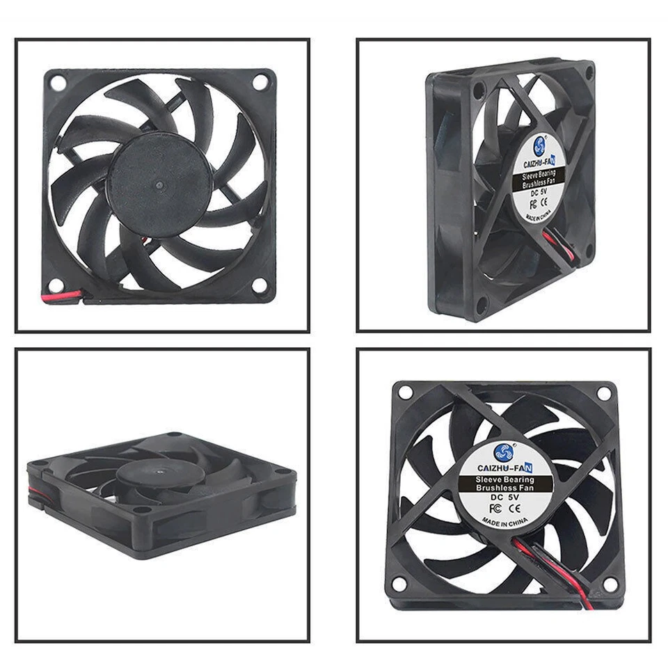 2/4*Leiser Lüfter 12V 30mm, 40mm-70mm 80mm Lüfter Für PC Gehäuselüfter Fan DECC - Bild 4 von 4