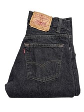 Vtg 1990s Levi  s USA Made 501 Black Wash Button Fly One Wash Fuzzy Jeans 26X31