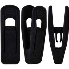 60 Pack Black Velvet Hanger Clips, Strong Finger Clips, Skirt, Pant, Flocking