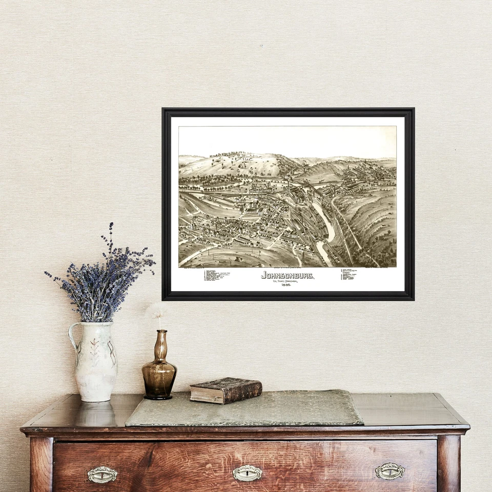 Old Map of Johnsonburg, PA 1895 - Vintage Johnsonburg Pennsy - Image 4 of 4