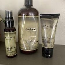 WEN Sweet Almond Mint 3-pc Cleansing Conditioner & Treatment Mist NEW