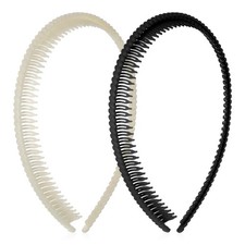 2 Pcs Headbands with Teeth for Non Slip, Plastic Comb Headband with Teeth, Fa...