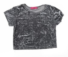 Basic-T-Shirt Damen UK Gr&ouml;&szlig;e 10 Boohoo grau