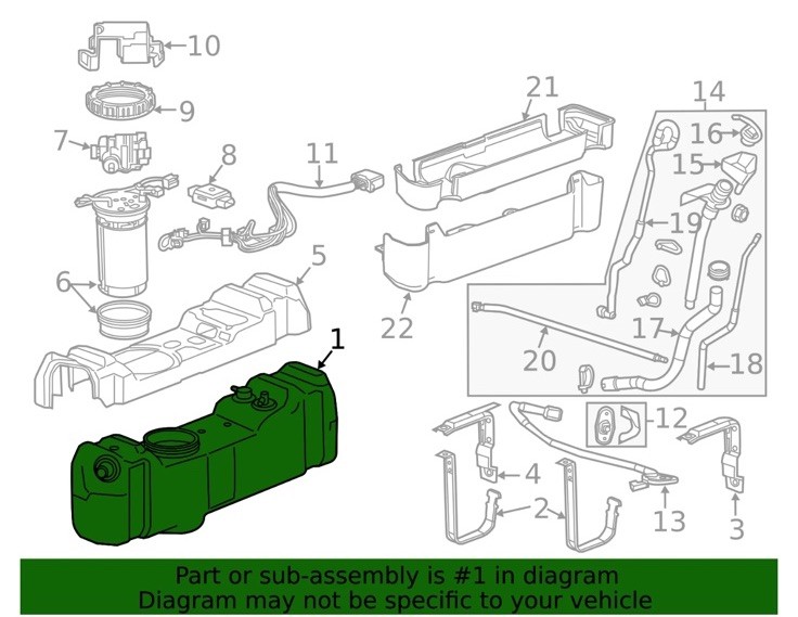 Genuine GM Diesel Emissions Fluid (DEF) Tank 22968922 thumbnail 2