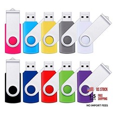 Flash Drive USB 2.0 10 Pack Swivel Blank Memory Stick  Bulk Thumb Drive 16GB