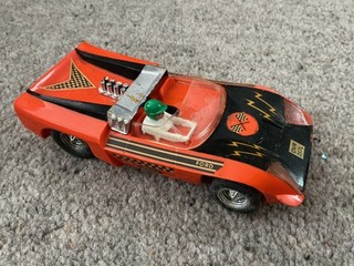 Vintage 1960s Scalextric Orange Electra C4 11 1/32 Slot Car no spoiler