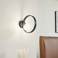 Lucande Led Wandleuchte, Wandlampe Innen 'Luneo' (Modern) In Schwarz Aus Metall