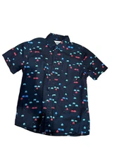 👾 American Republic Space Invaders Button-Down Shirt – Size M – 100% Cotton (#2