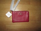COACH Red Pebble-Grain Leather Wristlet w/ Gold-Tone Hardware G1482 *NWT