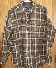 Vintage 70s Pendleton Country Traditional Virgin Wool Flannel Shirt Men's Large