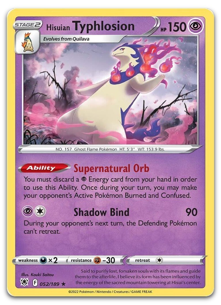 Hisuian Typhlosion #52/189 (Holo) (NM) SWSH10: Astral Radiance SWSH10 Pokemon