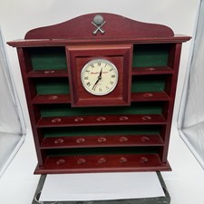 Budweiser Golf Ball Display Rack Wall Clock Wooden Ball Holder Man Cave