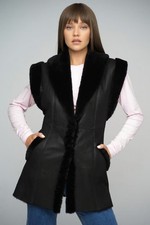 Shearling Vest women Shearling Sheepskin Leather Gilet Vest
