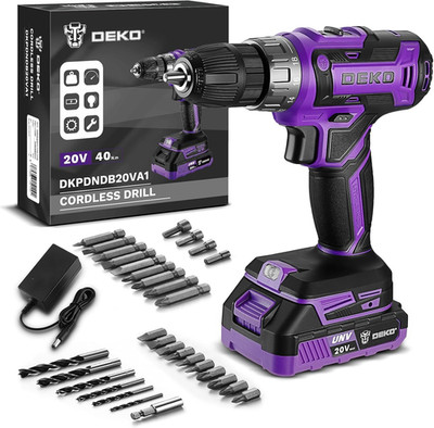 Power Drill Cordless: DEKO PRO Cordless Drill 20V Electric Power Drill Set Tool