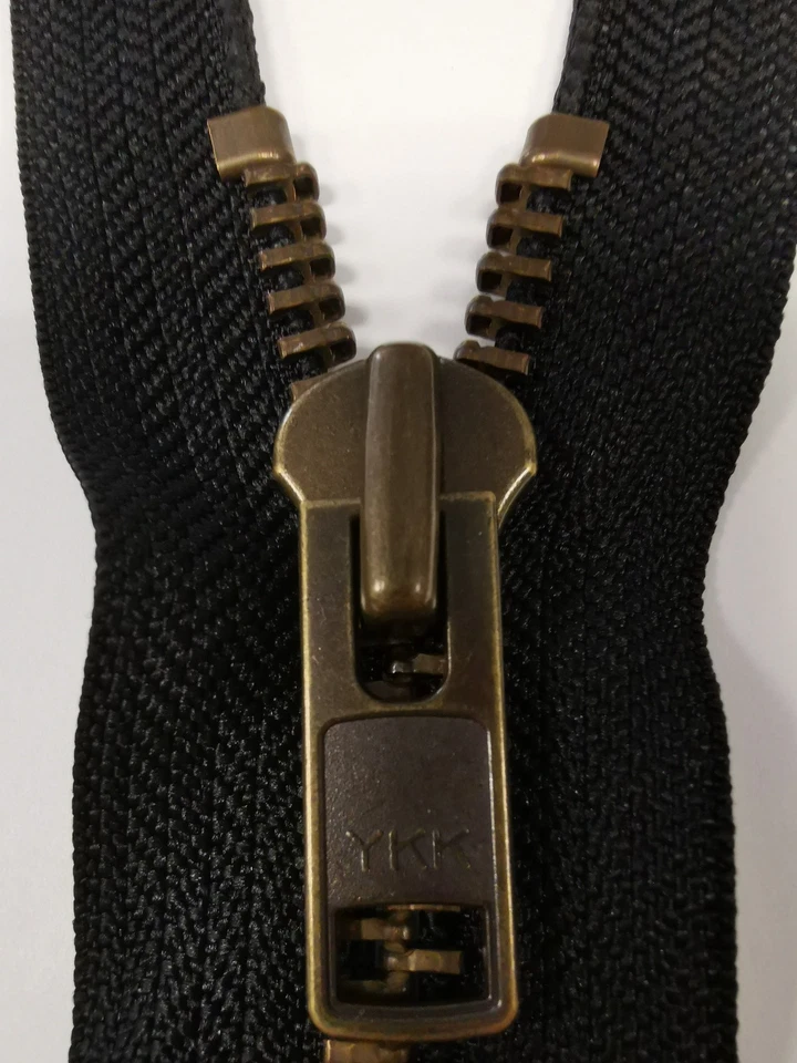 YKK Reißverschluss teilbar Metall extra robust 10mm brüniert 45-80cm schwarz