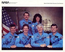 NASA Space Shuttle 41-D Mission Photo Signed by Judy Resnik & 4 more Astronauts