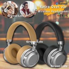 Retro Wireless Bluetooth Over-Ear Headphone HIFI Stereo Headset Noise Cancelling