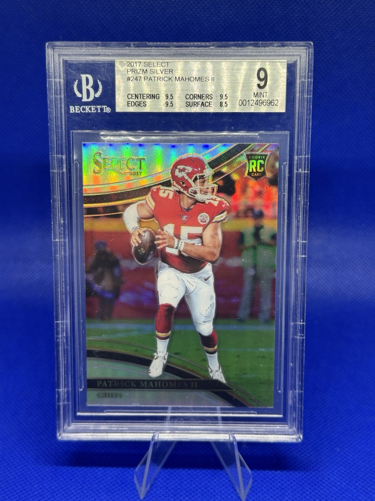 2017 Select PATRICK MAHOMES RC #247 Silver Prizm Field Level BGS 9 Chiefs