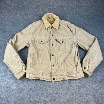 Levi's Cord Sherpa Trucker Jacke XL beige hellbraun 71550 Fleecekragen