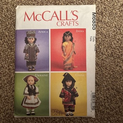 McCall's M6855 International Doll Clothes Sewing Pattern 18'' UC FF