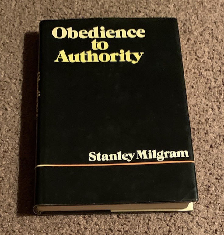 SIGNED Obedience To Authority by Stanley Milgram Autographed First Edition RARE