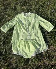 1960s Carol Brent Mint Green Nightgown Bloomers 2 Piece Lingerie 