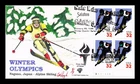 US COVER WINTER OLYMPICS NAGANO JAPAN FDC PLATE BLOCK PUGH HAND PAINTED