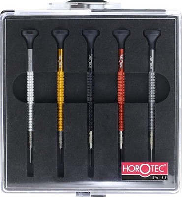 Swiss Made Watch Screwdriver Set of 5 with Ball Bearing (0.60, 0.80, 1.00, 1....