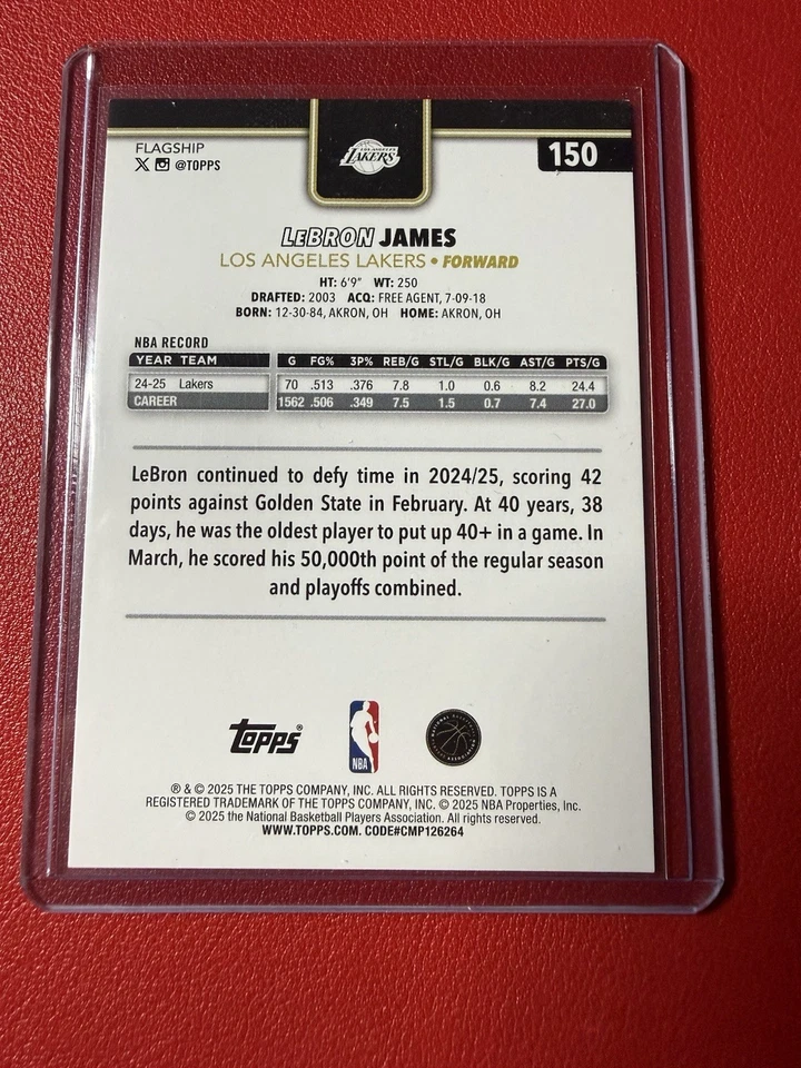 2025-26 Topps Lebron James Black Friday Cosmic Blackout #150 Lakers (17 Of 50) - Image 2 of 4