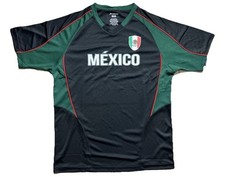 Icon Sports  Mexico National Team Soccer Jersey L Shirt Black Green Crest
