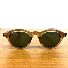 Vintage Sunglasses, Brown Frame, Green Lens, Oval