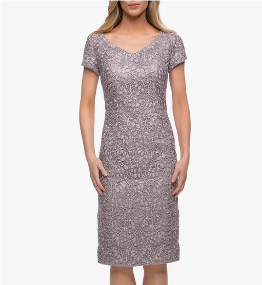 La Femme Embroidered Lace Sheath Dress Sz 6 Dark Mauve *894 | eBay La Femme Embroidered Lace Sheath Dress Sz 6 Dark Mauve *894 | eBay
