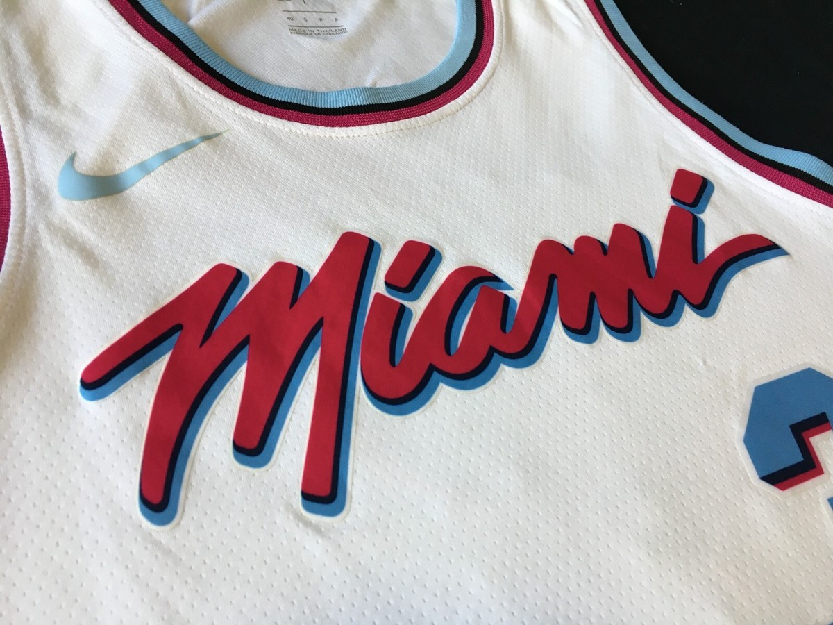 Miami Heat Nike City Edition Vice Versa Nights Blank Swingman Jersey Top  Size XL