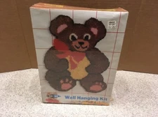 M H Yarns Inc. 1983 Wall Hanging Honey Bear No. LH04 18” X 24” Approx.