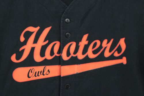Vintage HOOTERS EULEN Baseball Trikot authentisch limitiert USA LARGE schwarze Baumwolle - Bild 3 von 7