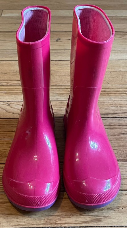 Kids GIrl's Rain Boots Children's Rubber Booties Footwear Pink/Purple Size 13-1