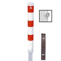 Absperrpfosten Herausnehmbar Mit Dreikant 89 Mm Stahlrohr Weiß Rot