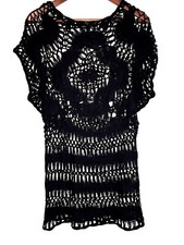 Crochet Mini Dress by Condura, S, midi adjustable length