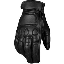 Men's Vintage Goatskin Leather Motorcycle Gloves Gel Padded Cruiser Street Biker